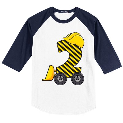 Im 2 Year Old Gift Excavator Construction 2nd Birthday Boy Baseball Sleeve Shirt