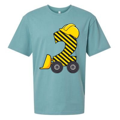 Im 2 Year Old Gift Excavator Construction 2nd Birthday Boy Sueded Cloud Jersey T-Shirt