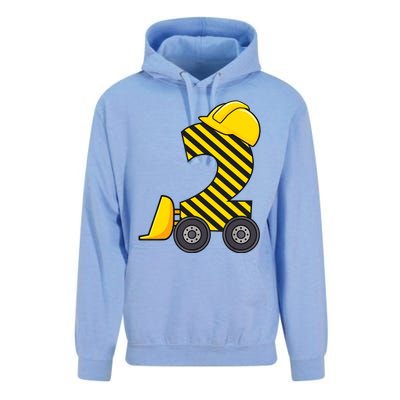 Im 2 Year Old Gift Excavator Construction 2nd Birthday Boy Unisex Surf Hoodie