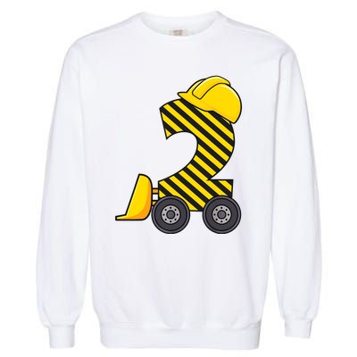 Im 2 Year Old Gift Excavator Construction 2nd Birthday Boy Garment-Dyed Sweatshirt