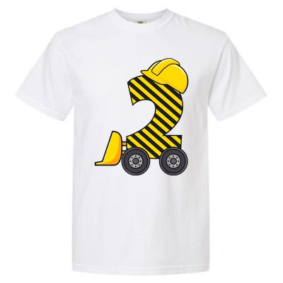 Im 2 Year Old Gift Excavator Construction 2nd Birthday Boy Garment-Dyed Heavyweight T-Shirt