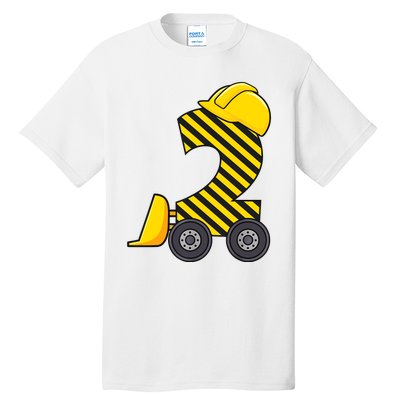 Im 2 Year Old Gift Excavator Construction 2nd Birthday Boy Tall T-Shirt