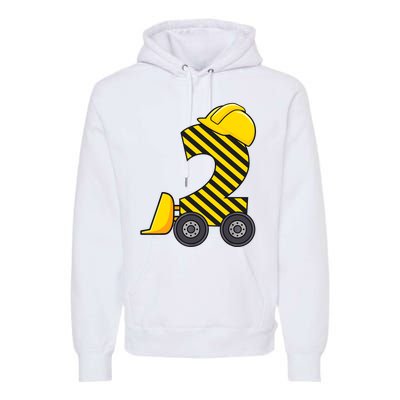 Im 2 Year Old Gift Excavator Construction 2nd Birthday Boy Premium Hoodie