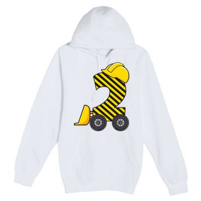 Im 2 Year Old Gift Excavator Construction 2nd Birthday Boy Premium Pullover Hoodie