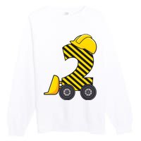 Im 2 Year Old Gift Excavator Construction 2nd Birthday Boy Premium Crewneck Sweatshirt