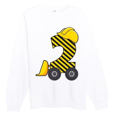 Im 2 Year Old Gift Excavator Construction 2nd Birthday Boy Premium Crewneck Sweatshirt