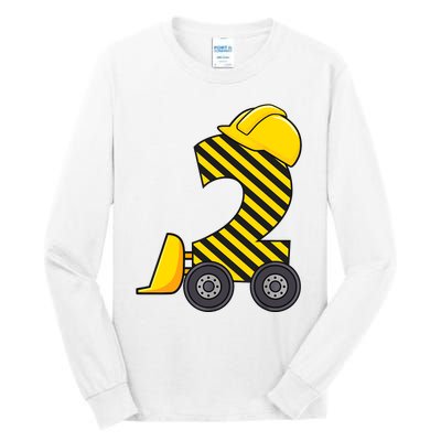 Im 2 Year Old Gift Excavator Construction 2nd Birthday Boy Tall Long Sleeve T-Shirt