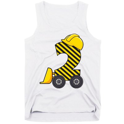 Im 2 Year Old Gift Excavator Construction 2nd Birthday Boy Tank Top