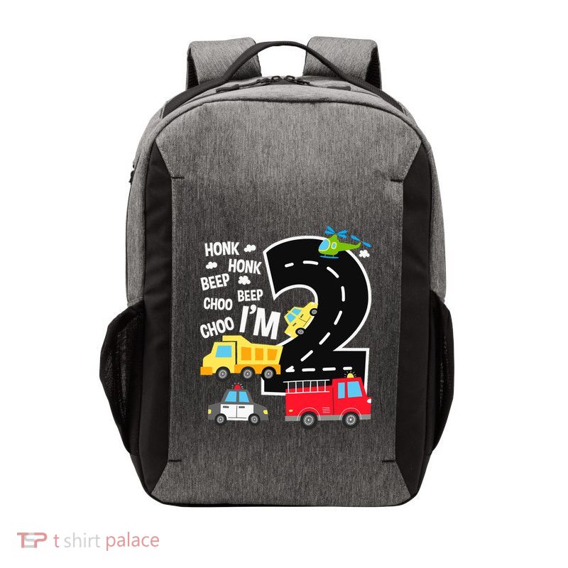 IM 2 Year Old Transportation Birthday 2nd Boy Girl Vector Backpack