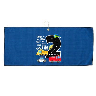 IM 2 Year Old Transportation Birthday 2nd Boy Girl Large Microfiber Waffle Golf Towel