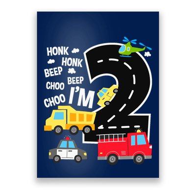 IM 2 Year Old Transportation Birthday 2nd Boy Girl Poster