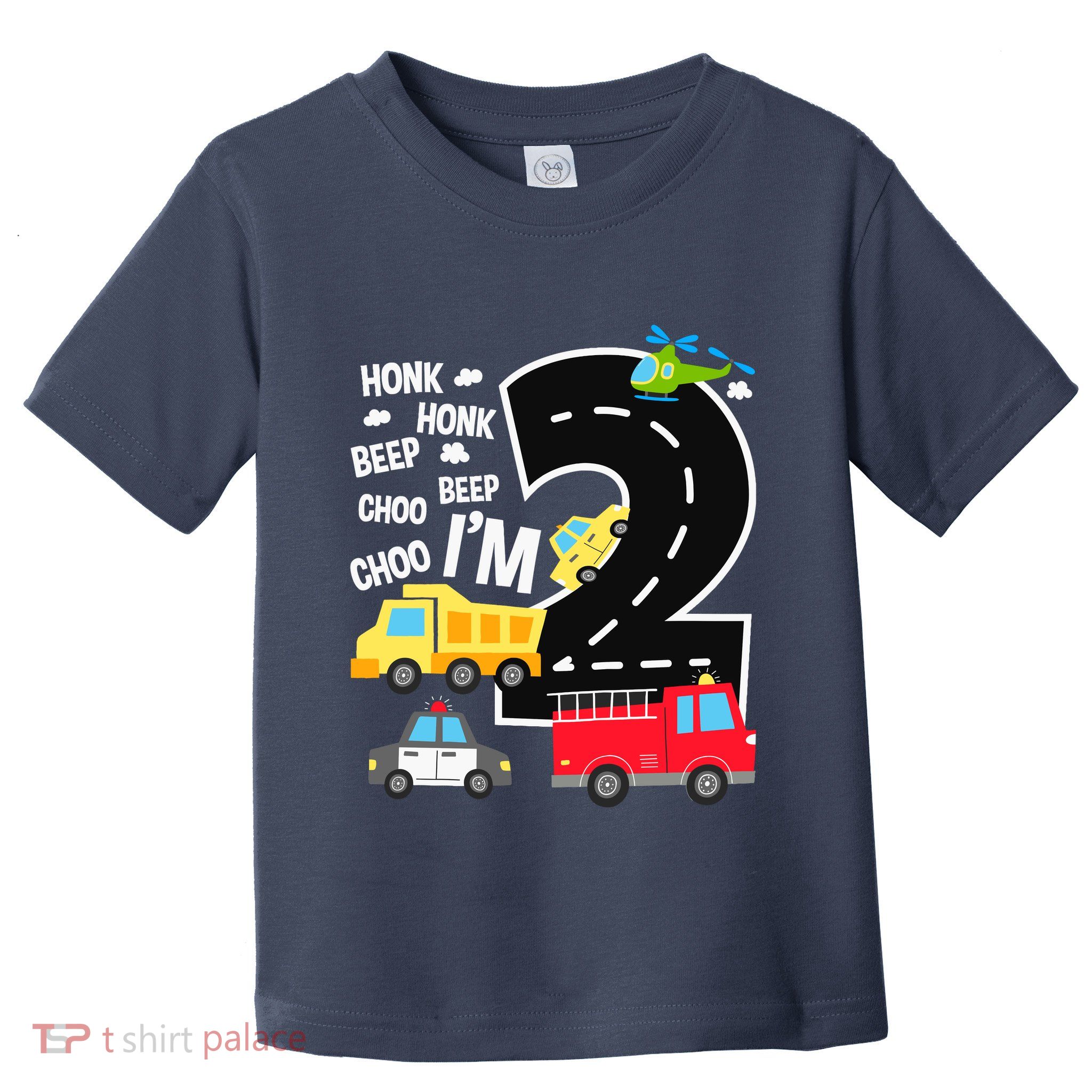 IM 2 Year Old Transportation Birthday 2nd Boy Girl Toddler T-Shirt