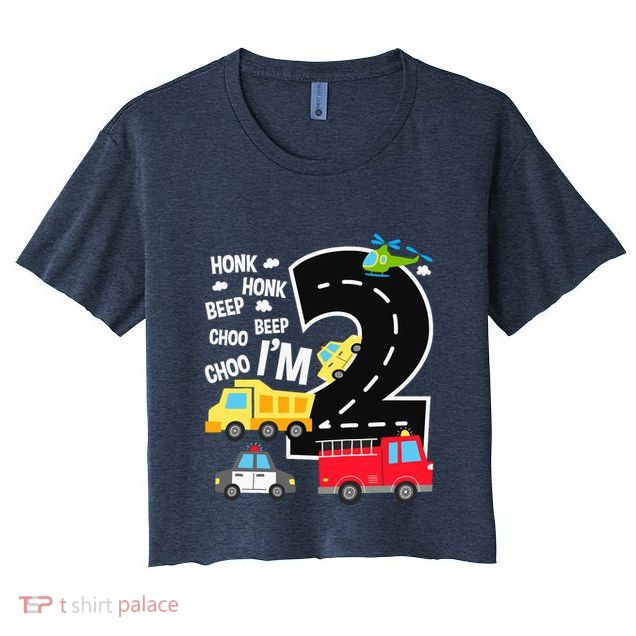 IM 2 Year Old Transportation Birthday 2nd Boy Girl Crop Top