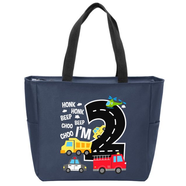 IM 2 Year Old Transportation Birthday 2nd Boy Girl Zip Tote Bag