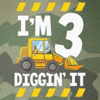 Im 3 And Digging It Funny 3rd Birthday Excavator Kids Legacy Tie Dye Trucker Hat