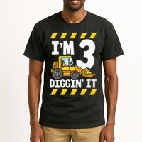 Im 3 And Digging It Funny 3rd Birthday Excavator Kids Tall T-Shirt