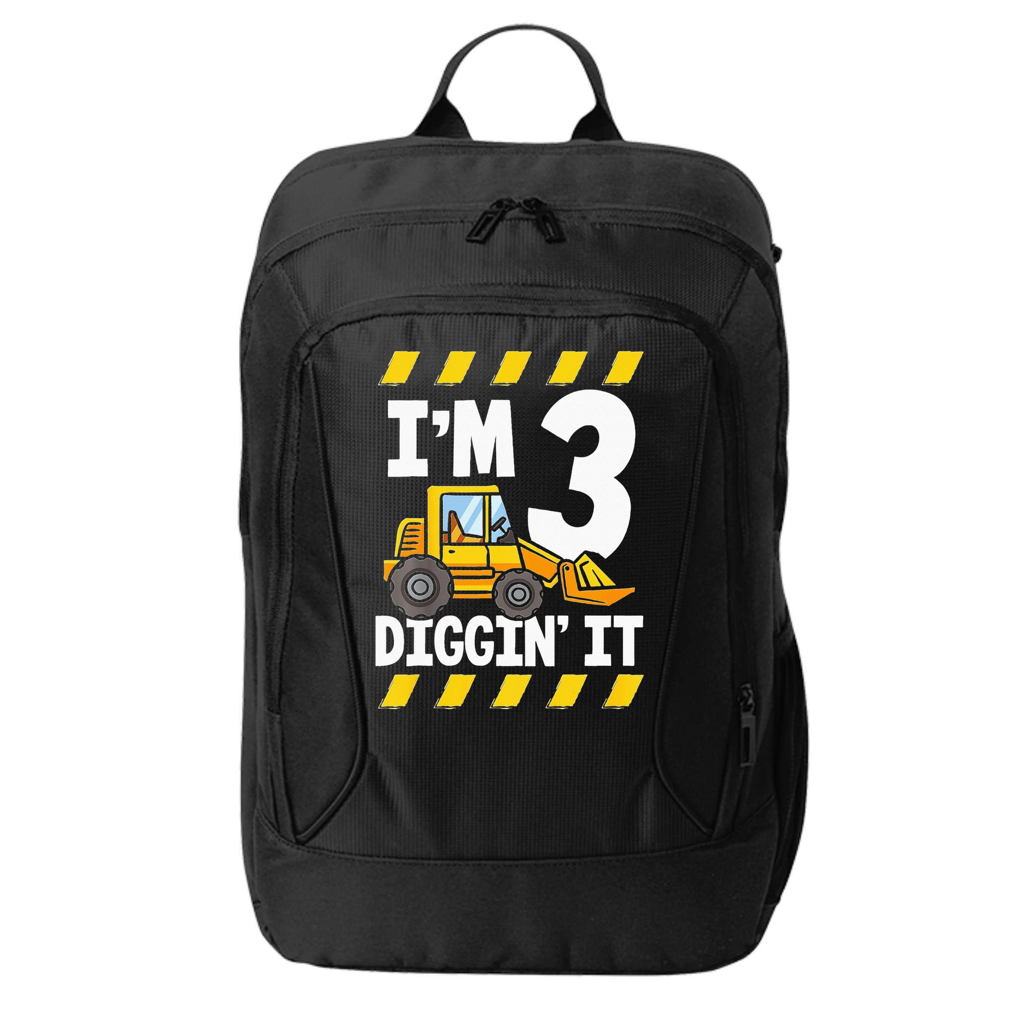 Im 3 And Digging It Funny 3rd Birthday Excavator Kids City Backpack