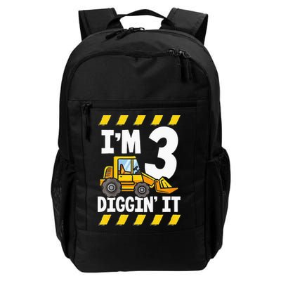 Im 3 And Digging It Funny 3rd Birthday Excavator Kids Backpack