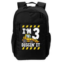Im 3 And Digging It Funny 3rd Birthday Excavator Kids Backpack