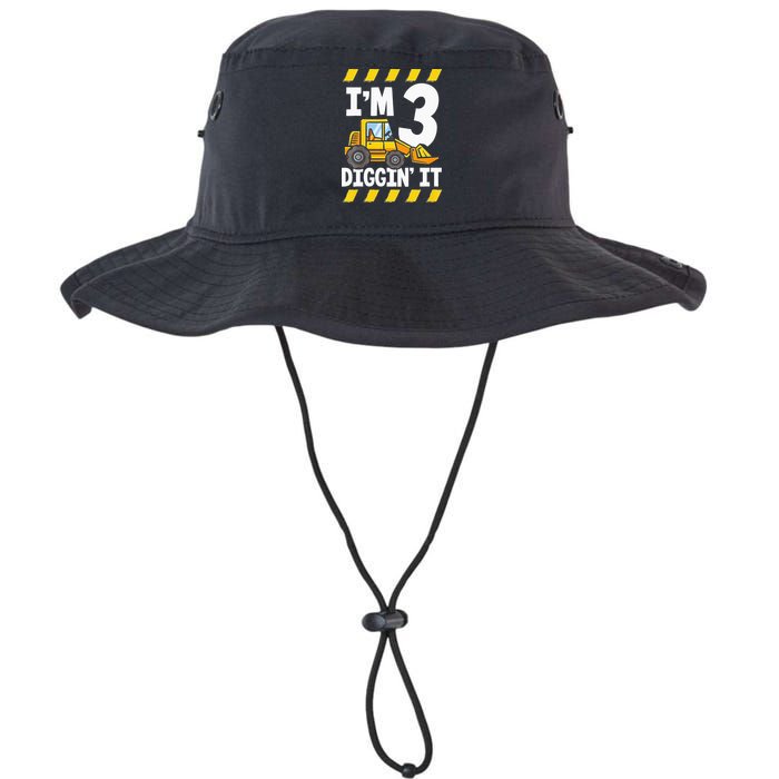 Im 3 And Digging It Funny 3rd Birthday Excavator Kids Bucket Hat