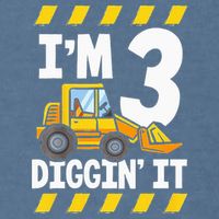 Im 3 And Digging It Funny 3rd Birthday Excavator Kids Garment-Dyed Sweatshirt