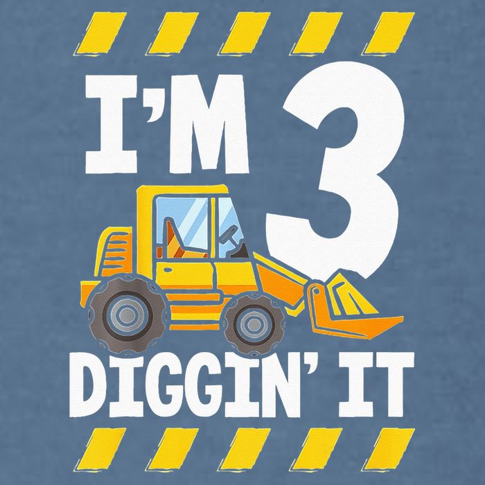 Im 3 And Digging It Funny 3rd Birthday Excavator Kids Garment-Dyed Sweatshirt