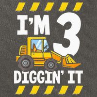 Im 3 And Digging It Funny 3rd Birthday Excavator Kids Cotton Canvas Backpack