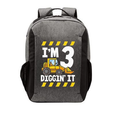 Im 3 And Digging It Funny 3rd Birthday Excavator Kids Vector Backpack
