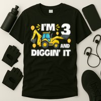 I'm 3 And Digging It Construction Excavator 3rd Birthday T-Shirt
