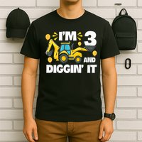 I'm 3 And Digging It Construction Excavator 3rd Birthday T-Shirt