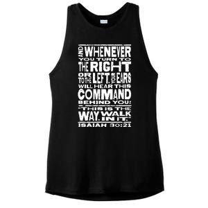 Isaiah 30:21 Bible Verse Quote Ladies PosiCharge Tri-Blend Wicking Tank