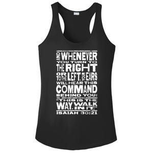 Isaiah 30:21 Bible Verse Quote Ladies PosiCharge Competitor Racerback Tank