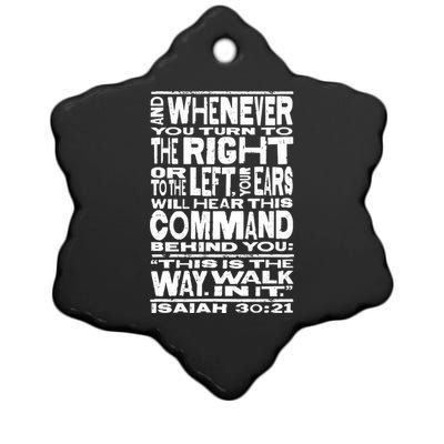 Isaiah 30:21 Bible Verse Quote Ceramic Star Ornament