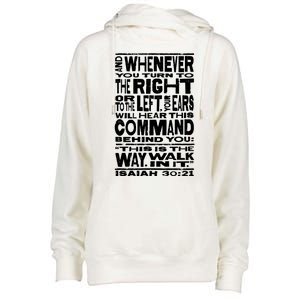 Isaiah 30:21 Bible Verse Quote Womens Funnel Neck Pullover Hood