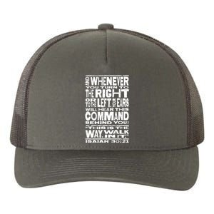 Isaiah 30:21 Bible Verse Quote Yupoong Adult 5-Panel Trucker Hat