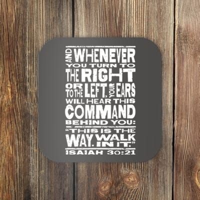 Isaiah 30:21 Bible Verse Quote Coaster