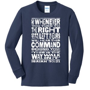 Isaiah 30:21 Bible Verse Quote Kids Long Sleeve Shirt