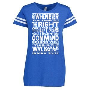 Isaiah 30:21 Bible Verse Quote Enza Ladies Jersey Football T-Shirt