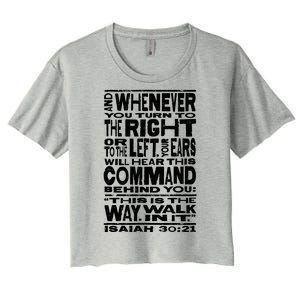 Isaiah 30:21 Bible Verse Quote Women's Crop Top Tee