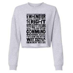 Isaiah 30:21 Bible Verse Quote Cropped Pullover Crew