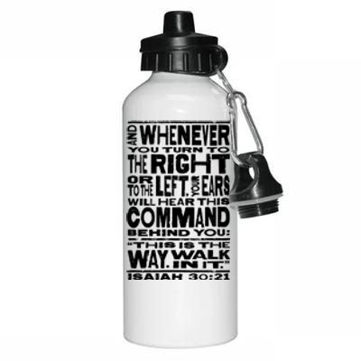 Isaiah 30:21 Bible Verse Quote Aluminum Water Bottle