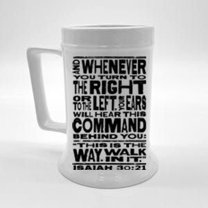 Isaiah 30:21 Bible Verse Quote Beer Stein