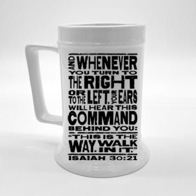 Isaiah 30:21 Bible Verse Quote Beer Stein