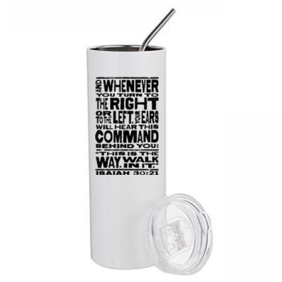 Isaiah 30:21 Bible Verse Quote Stainless Steel Tumbler