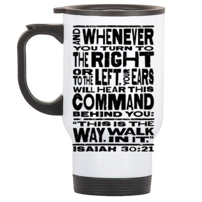 Isaiah 30:21 Bible Verse Quote Stainless Steel Travel Mug