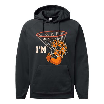 Im 3 Basketball Theme Birthday Party Celebration 3rd Performance Fleece Hoodie