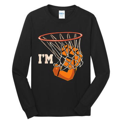 Im 3 Basketball Theme Birthday Party Celebration 3rd Tall Long Sleeve T-Shirt