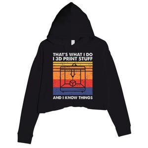 I 3d Print Stuff And I Know Things Funny 3d Printer Owner Crop Fleece Hoodie