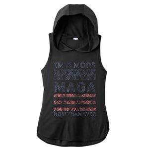 IM 34 Times More Maga Now Than Ever Ladies PosiCharge Tri-Blend Wicking Draft Hoodie Tank