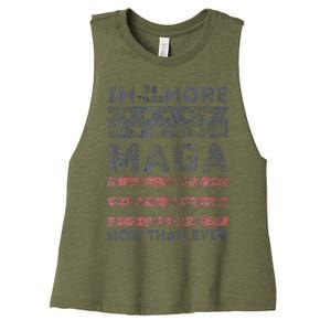 IM 34 Times More Maga Now Than Ever Women's Racerback Cropped Tank